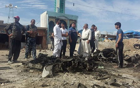 Hiện trường một vụ đánh bom xe ở Balad Ruz, tình Diyala ở Iraq.